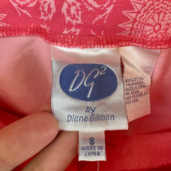 DG2 By Diane Gilman Leggings Womens Small Pink Floral Medallion Print Pull On - Picture 5 of 11